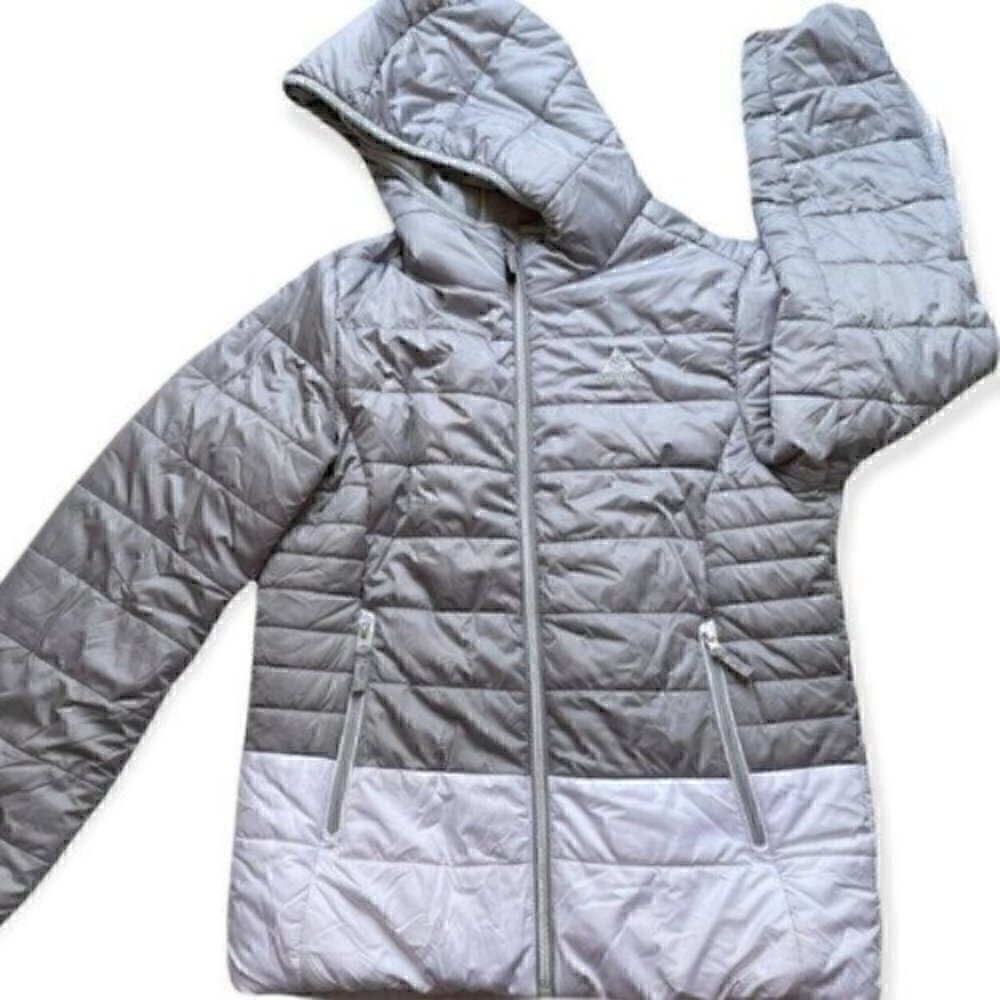 GERRY Quilted Puffa Jacket Women’s SZ Small, Kids Large (14) Gray/White